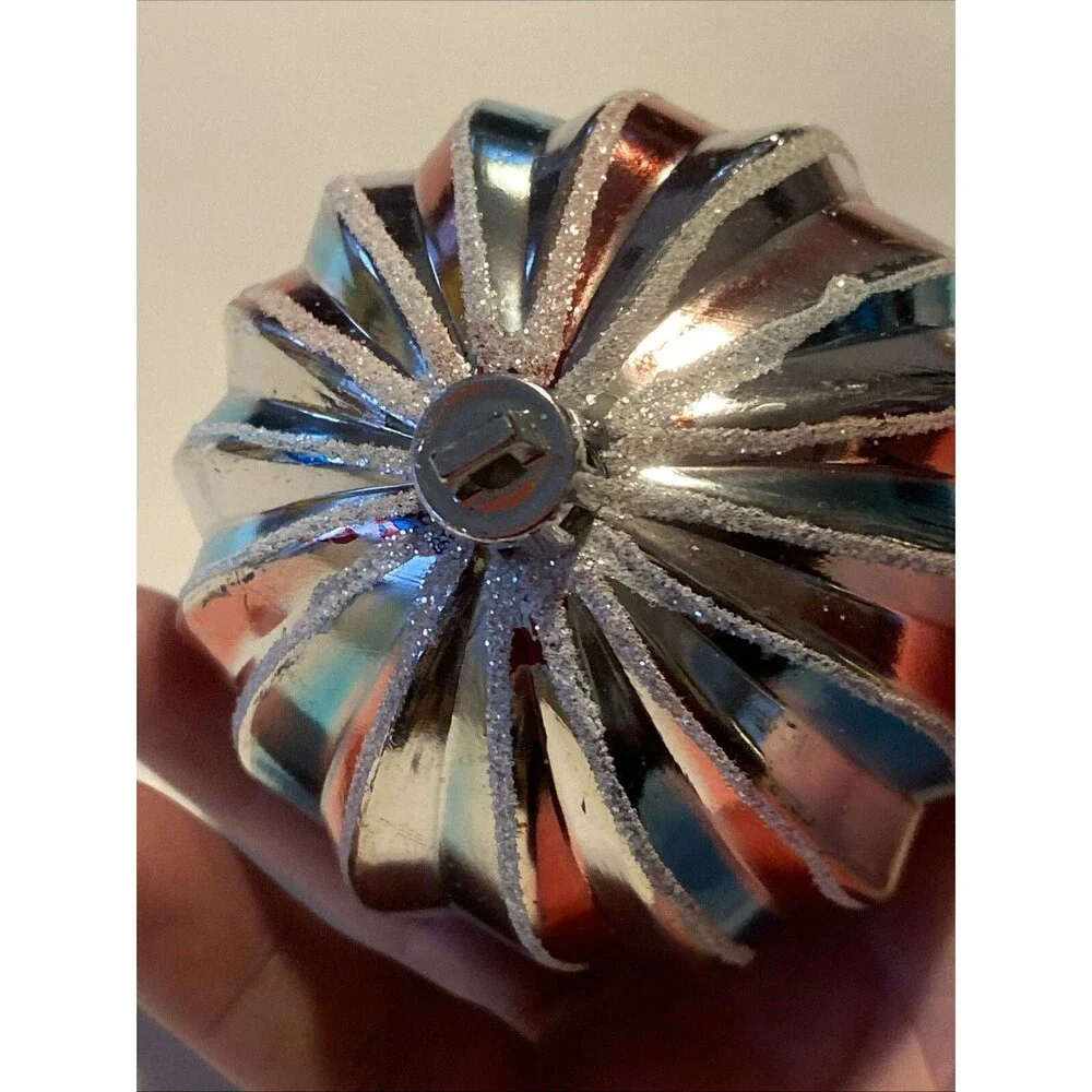 Vintage Christmas Textured Ball Ornament Plastic Multicolor Holiday Tree